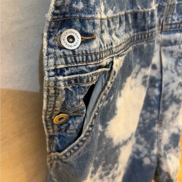 VINTAGE Unionbay Shorts Overalls Womens Indigo Denim Logo Cotton - Picture 3 of 16